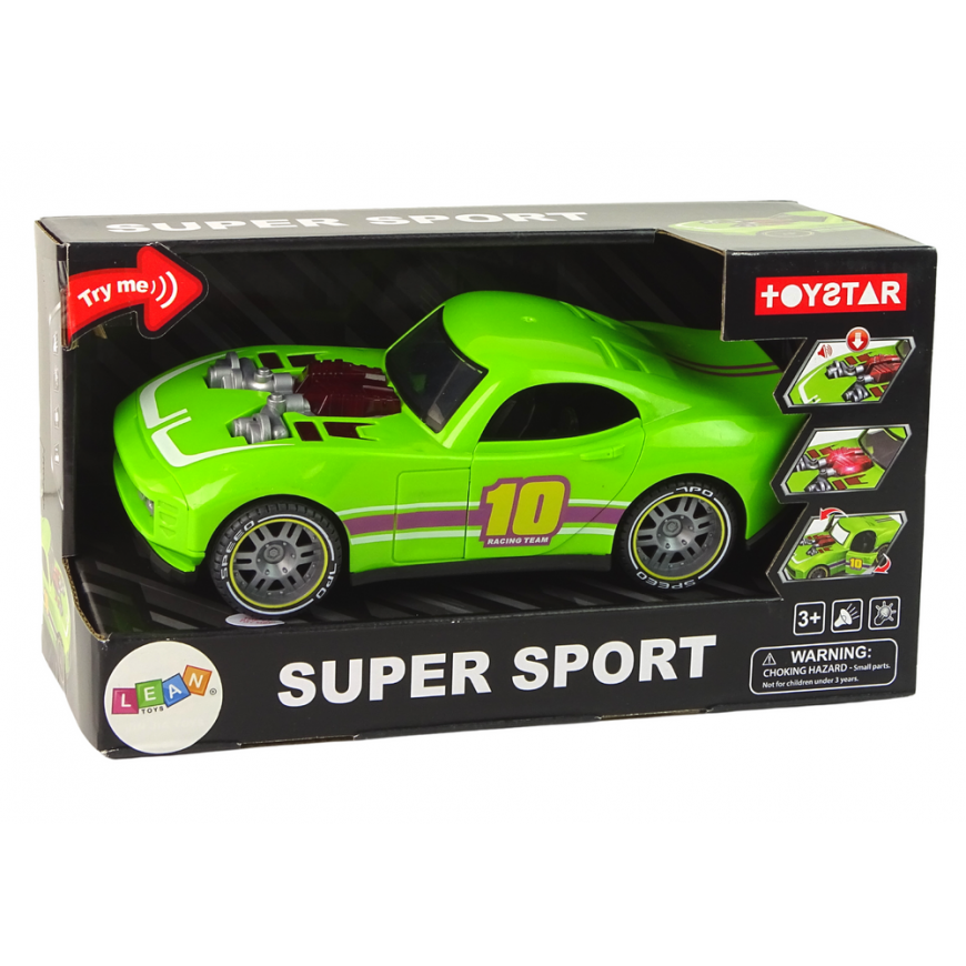 Lean Cars Car 1:14 Car Green Sports Sound Lights Vehicle – 4