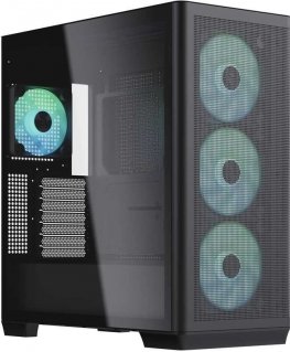Aerocool APNX C1 Midi-Tower ATX-Gehäuse, Tempered Glass - juodas