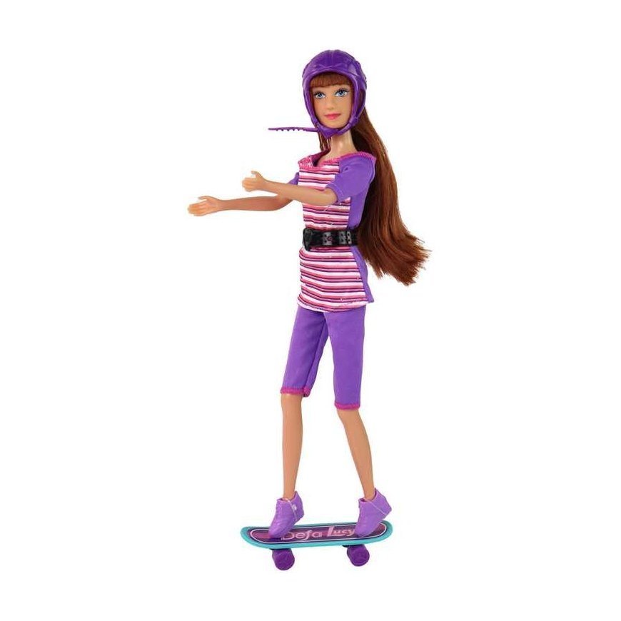 Lean Cars Lucy Doll Set Purple Scooter Skateboard Helmets – 4
