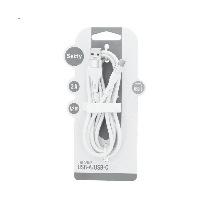 Setty USB - USB-C cable 1,2 m 2A KSA-C-1.220 white – 2