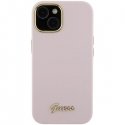 Guess Silicone Script Metal Logo & Frame Back Case for Apple iPhone 15