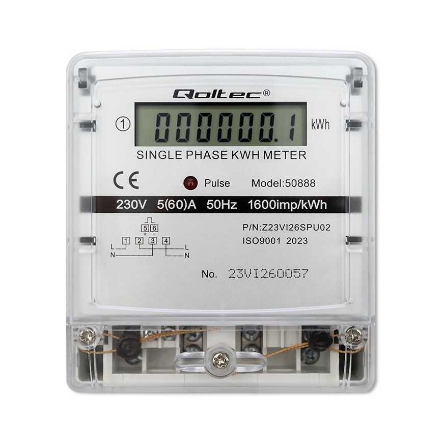 Qoltec Single-phase electronic meter | energy consumption meter | 230v | LCD – 4