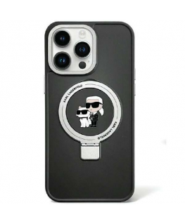 Karl Lagerfeld case for iPhone 15 Pro 6.1" KLHMP15SHMRSKCK black hardcase Ring Stand Karl&Choupette MagSafe