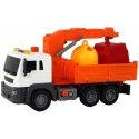 Lean Cars Garbage Truck With Crane Friction Drive Orange 1:16 Lean Cars Garbage Truck With Crane Friction Drive Orange 1:16