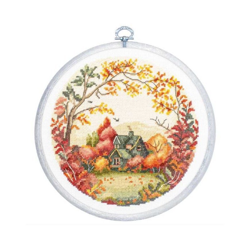 luca S Counted Cross Stitch Kit with Bow Included "Autumn" 17x17cm SBC221 – 2