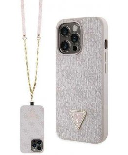 Guess GUHCP13LP4TDSCPP Case for iPhone 13 Pro / 13 - Pink Crossbody 4G Metal Logo