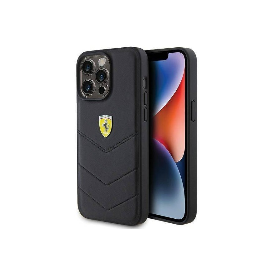 Ferrari Quilted Metal Logo Back Case