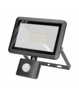 Orno FARO S LED prožektorius su PIR 30W, 2400lm, IP44, 4000K, aliuminis + stiklas