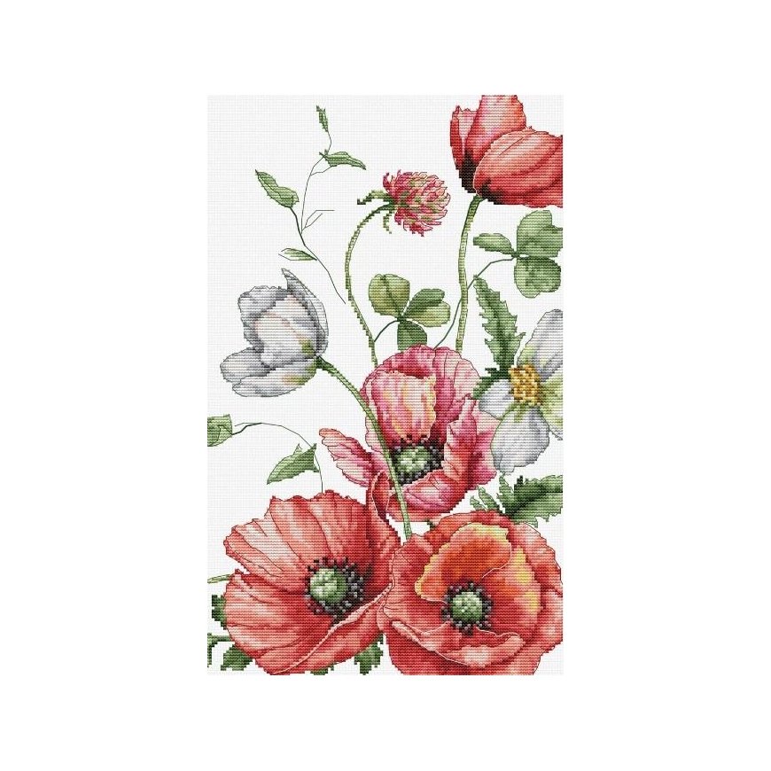 luca S Counted Cross Stitch Kit "The Field Poppies" 20x32cm SB7020 – 2