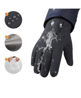 Hurtel Anti-slip winter phone sports gloves (size XL) - black