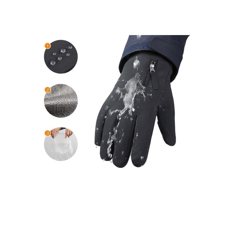 Hurtel Anti-slip winter phone sports gloves (size XL) - black