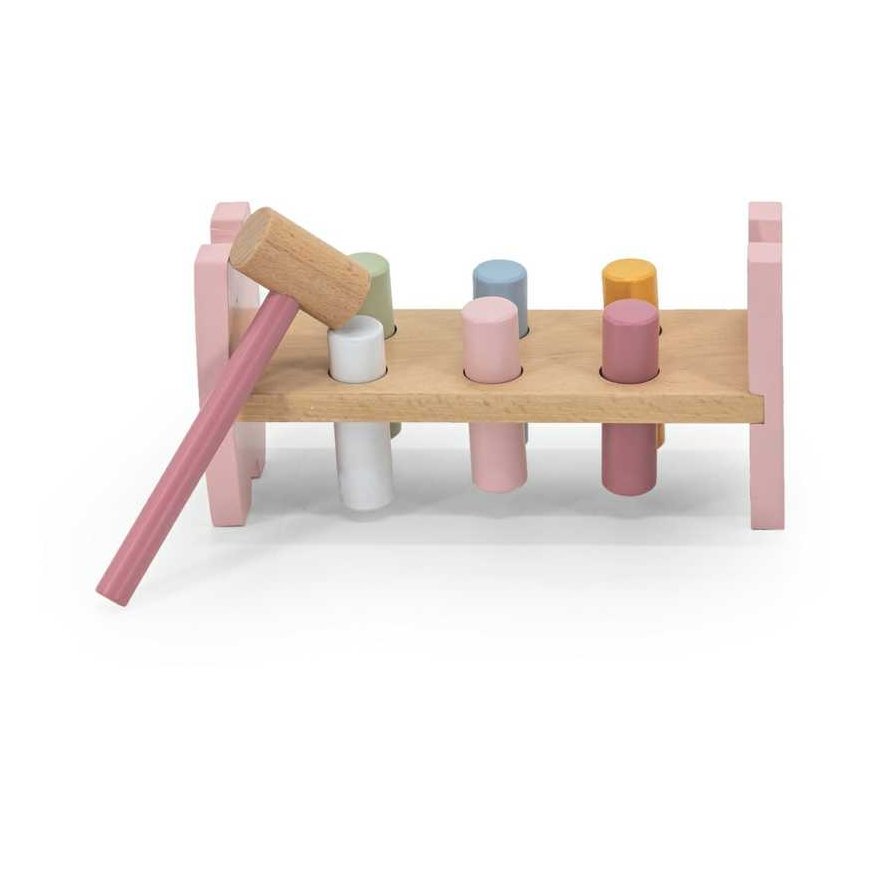 Viga Toys Viga PolarB medinė štampavimo dėlionė su plaktuku Fox Montessori – 3