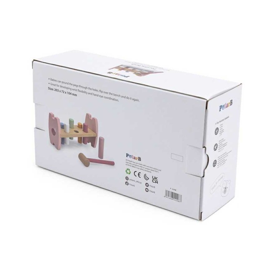 Viga Toys Viga PolarB medinė štampavimo dėlionė su plaktuku Fox Montessori – 4