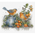 luca S Counted cross stitch kit "Bird song" 26x23cm SBU5031 luca S Counted cross stitch kit "Bird song" 26x23cm SBU5031