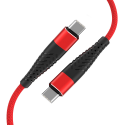 Fusion Fishbone USB-C to USB-C cable 65W | 3A | 1.5m red