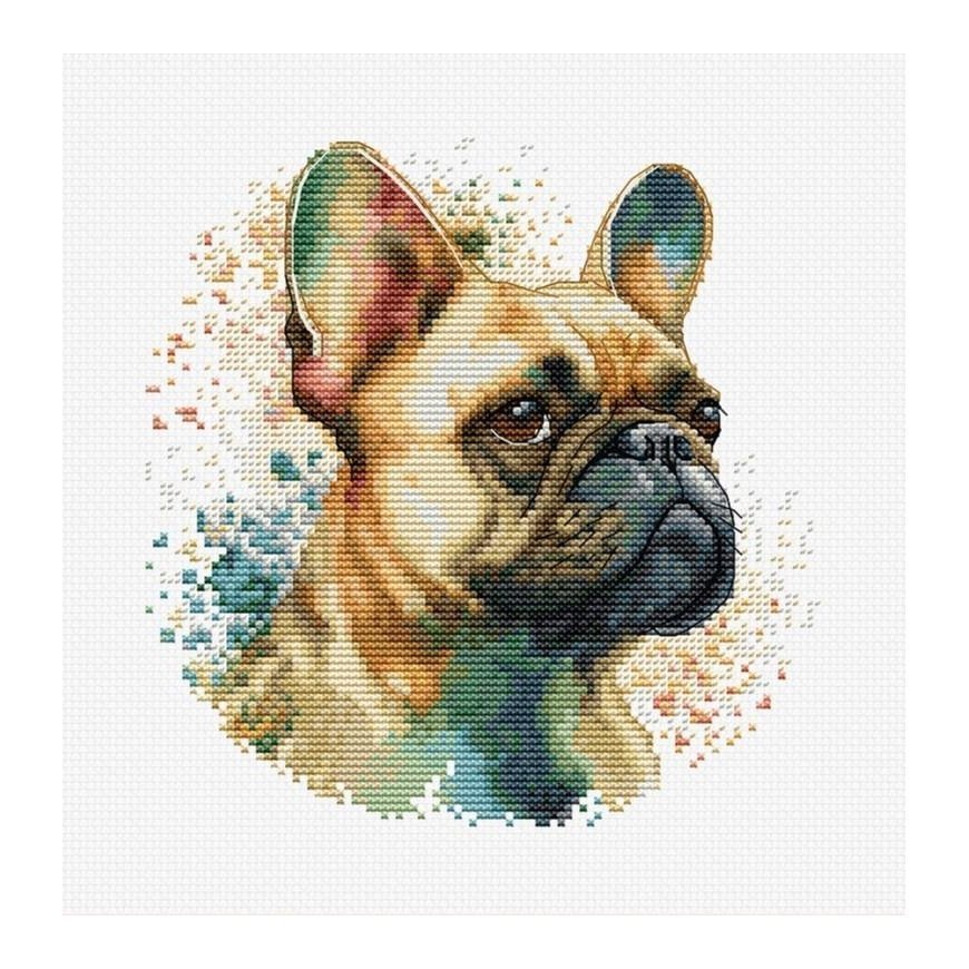 luca S Counted Cross Stitch Kit with Hoop Included French Bulldog 15x15cm SBC207 – 2