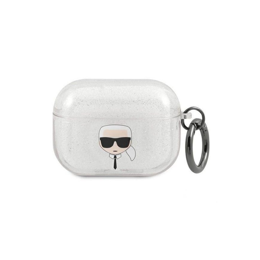 Karl Lagerfeld case for AirPods Pro KLAPUKHGS silver Glitter Kar