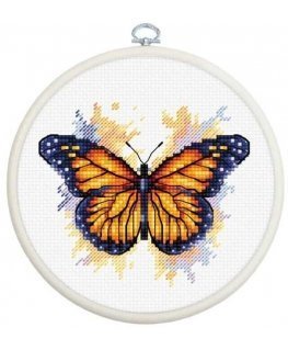 luca S Counted Cross Stitch Kit with Bow Included The Monarch Butterfly 9x8cm SBC102