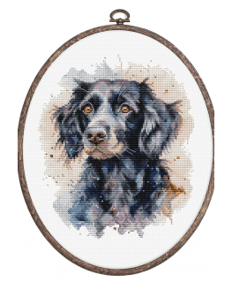 luca S Suskaičiuotas siuvinėjimo kryželiu rinkinys su lanku, „The Border Collie“ 17x20 cm SBC213