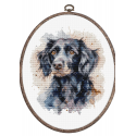 luca S Suskaičiuotas siuvinėjimo kryželiu rinkinys su lanku, „The Border Collie“ 17x20 cm SBC213