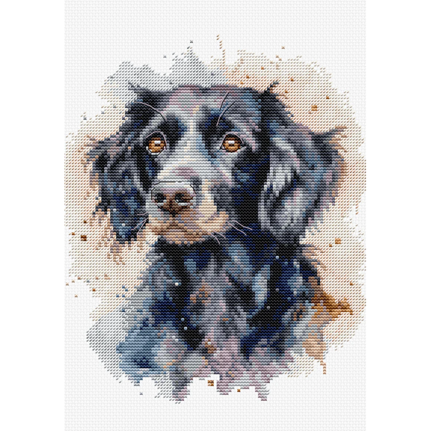 luca S Suskaičiuotas siuvinėjimo kryželiu rinkinys su lanku, „The Border Collie“ 17x20 cm SBC213 – 2