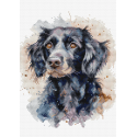 luca S Counted Cross Stitch Kit with Bow The Border Collie 17x20cm SBC213