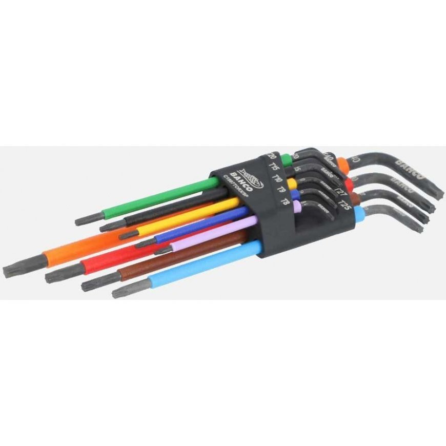 9 Colors TORX L-Shape Wrench Set BAHCO [C1997TORX/9P] – 2