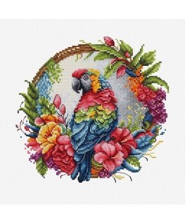 luca S Counted Cross Stitch Kit with Bow Included "Tropical Parrot" SBC201