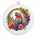 luca S Counted Cross Stitch Kit with Bow Included "Tropical Parrot" SBC201 luca S Counted Cross Stitch Kit with Bow Included "Tropical Parrot" SBC201