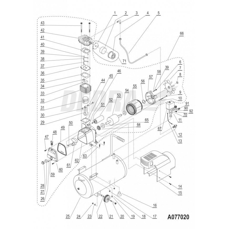 Pansam compressor pressure switch housing A077020