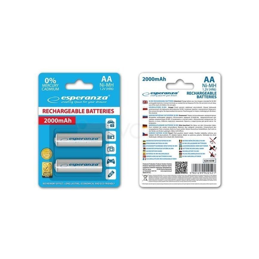 Esperanza Battery white AA / R6 2000mAh 2 pcs.