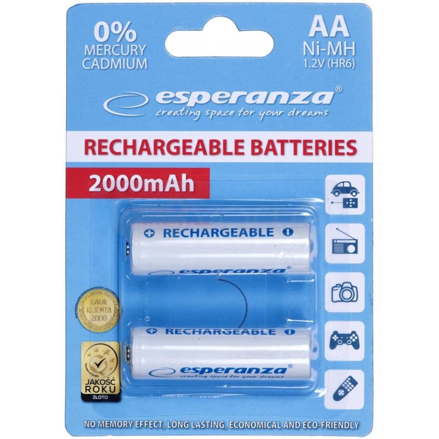 Esperanza Akumuliatorius balta AA / R6 2000mAh 2 vnt. – 4
