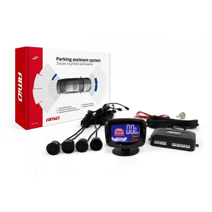 Amio Parking sensor kit, reverse, led-graf 4 black sensors