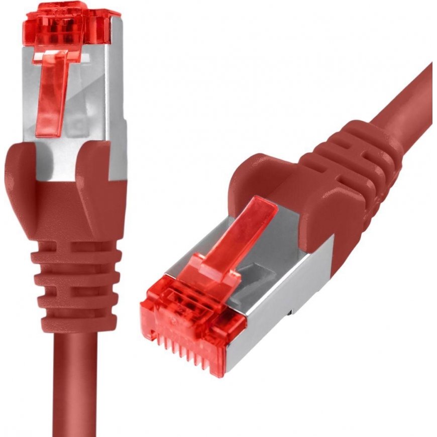 Spacetronik Cable RJ45 CAT 6 S/FTP AWG27 LSZH red 15m
