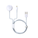Devia kabelis Smart 2in1 V2 USB - Lightning baltas su indukciniu įkrovikliu Apple Watch Devia kabelis Smart 2in1 V2 USB - Lightning baltas su indukciniu įkrovikliu Apple Watch