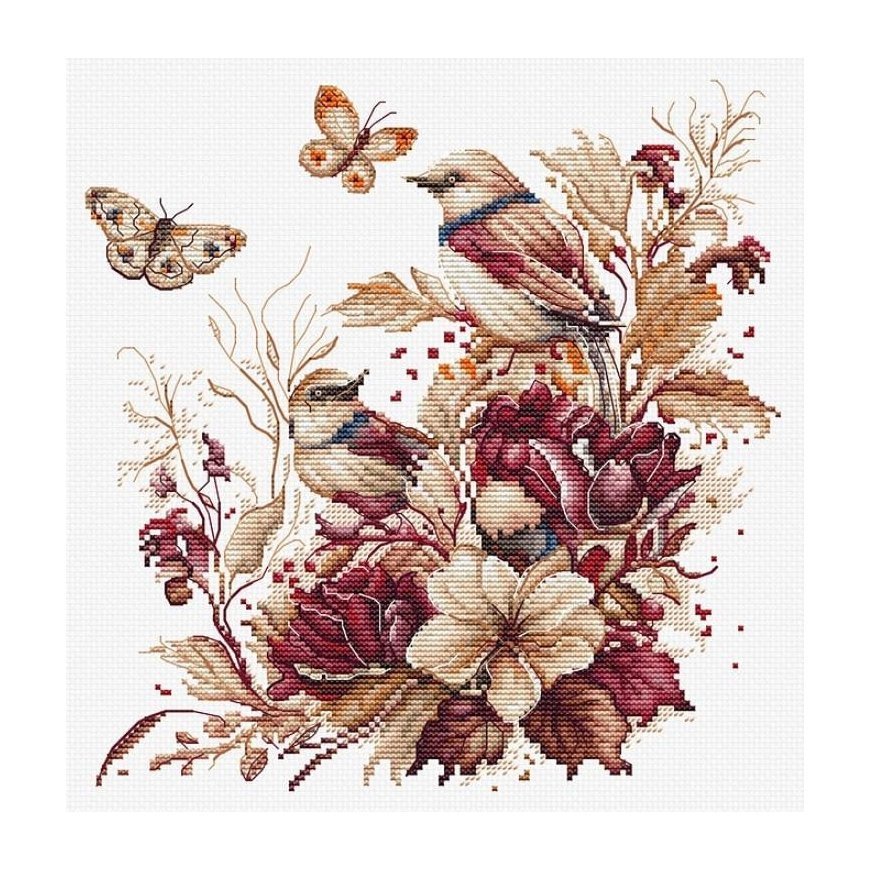 luca S Cross stitch kit "The Birds-Autumn" 21x21 cm SB2419 – 2
