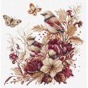 luca S Cross stitch kit "The Birds-Autumn" 21x21 cm SB2419