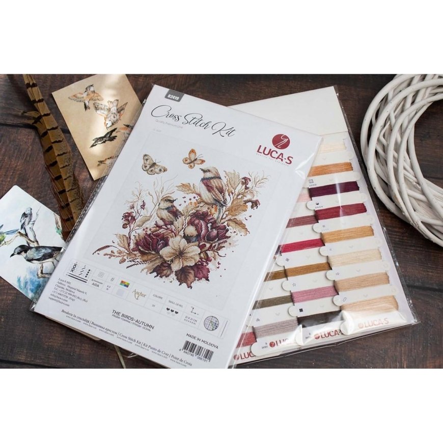 luca S Cross stitch kit "The Birds-Autumn" 21x21 cm SB2419 – 3