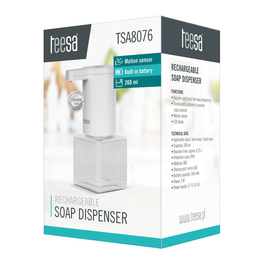 TEESA battery powered foam soap dispenser – 2