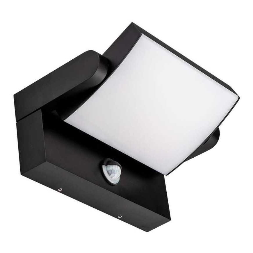 17W LED outdoor wall light, black, 3000K, IP65, with motion sensor – 3