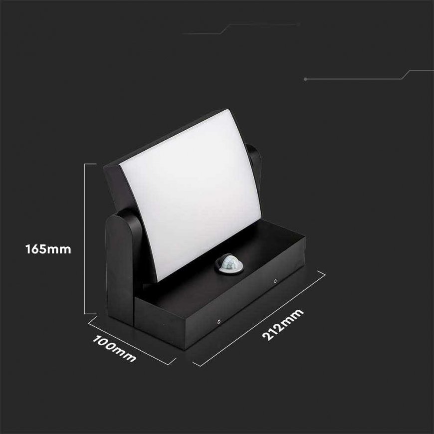 17W LED outdoor wall light, black, 3000K, IP65, with motion sensor – 4