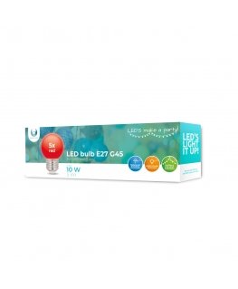 LED Bulb E27 G45 2W 230v red 5pcs Forever Light