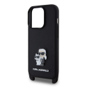 Karl Lagerfeld Saffiano Crossbody Metal Karl and Choupette Case for iPhone 15 Pro Black