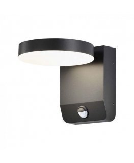 17W LED outdoor wall light, black, 4000K, IP65, with motion sensor
