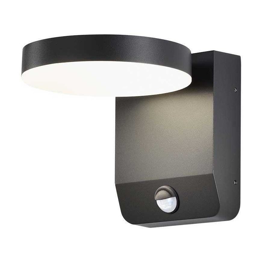17W LED outdoor wall light, black, 4000K, IP65, with motion sensor – 4