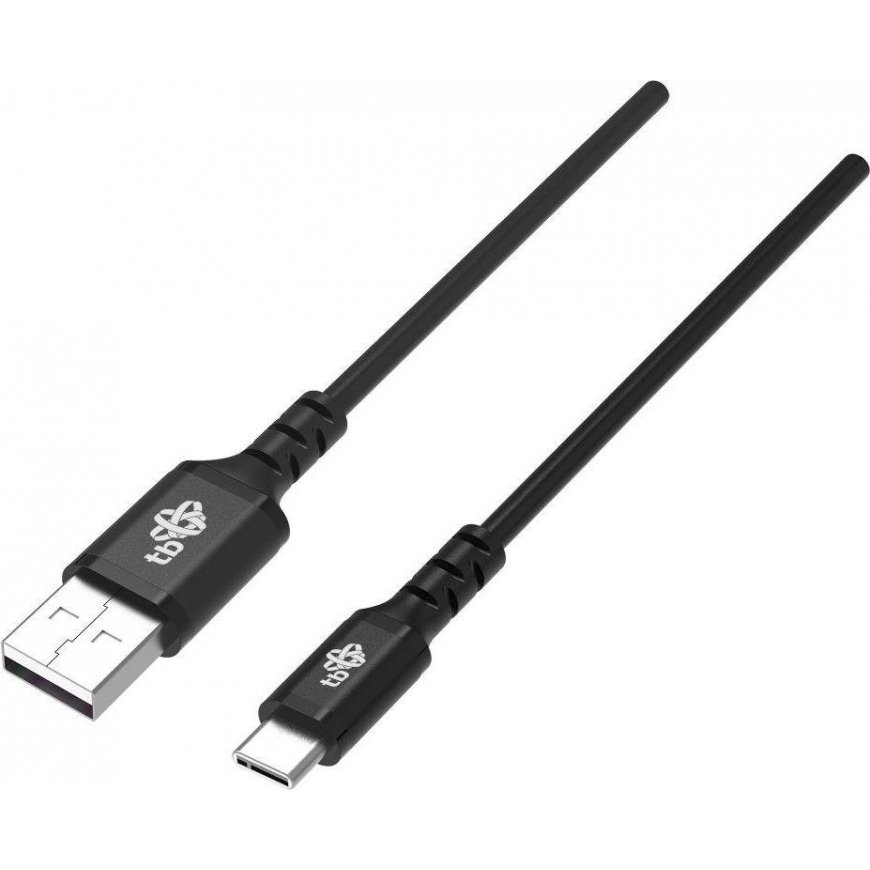 TB kabelis USB-USB C 1m silikoninis juodas Quick Charge – 3