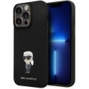 Karl Lagerfeld Liquid Silicone Metal Ikonik Case for iPhone 15 Pro Max Black