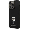 Karl Lagerfeld Liquid Silicone Metal Ikonik Case for iPhone 15 Pro Max Black