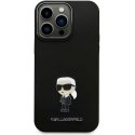 Karl Lagerfeld skystas silikoninis metalinis Ikonik dėklas, skirtas iPhone 15 Pro Max Juodas