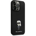 Karl Lagerfeld skystas silikoninis metalinis Ikonik dėklas, skirtas iPhone 15 Pro Max Juodas